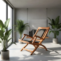 Classic Reclining Wooden Reading Chair